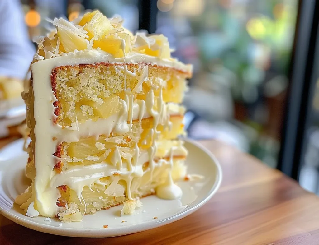 Heavenly White Chocolate Cake with Pineapple Filling