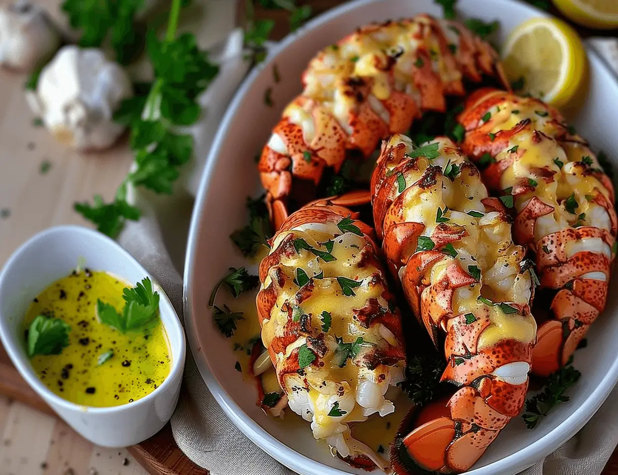 Lemon Garlic Lobster Tails