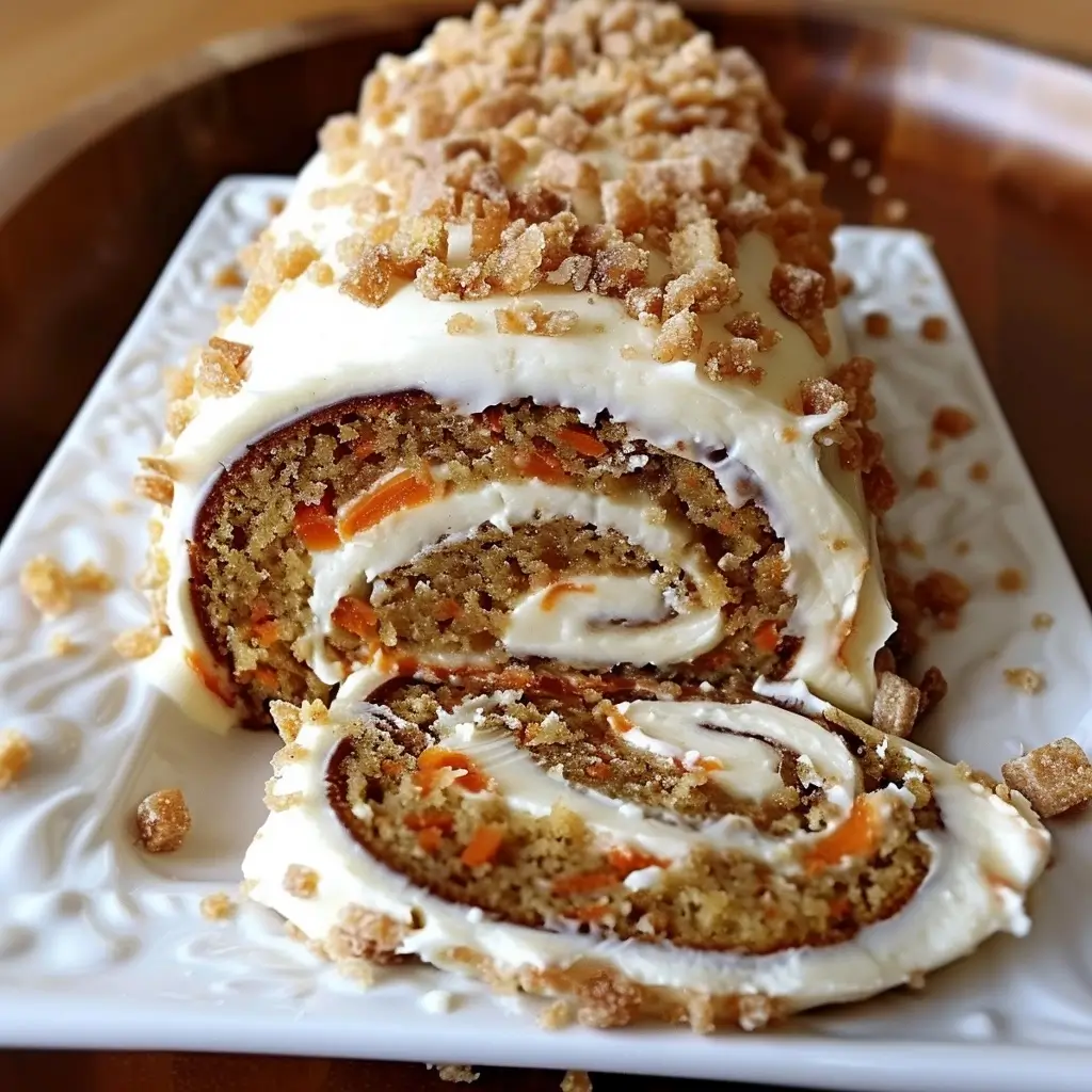 Carrot Cake Roll with Cream Cheese Frosting