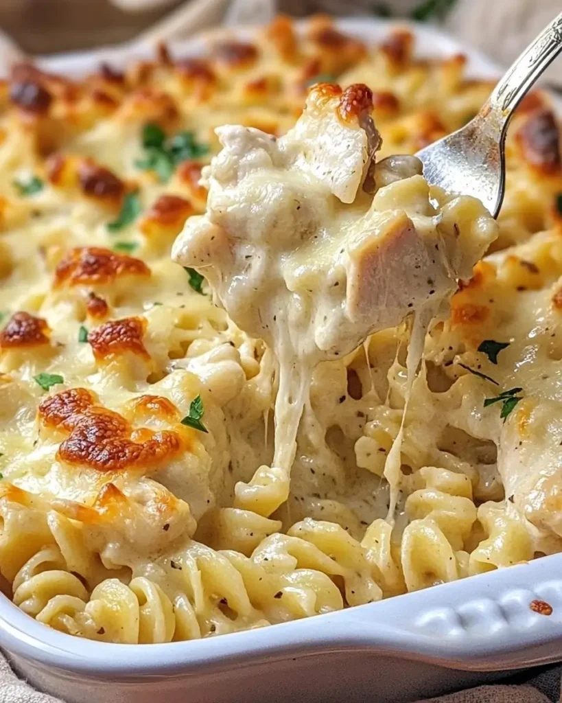 Garlic Parmesan Chicken Pasta Bake