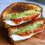 Avocado, Mozzarella, and Tomato Grilled Cheese