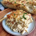 Dump-and-Bake Chicken Alfredo Rice Casserole