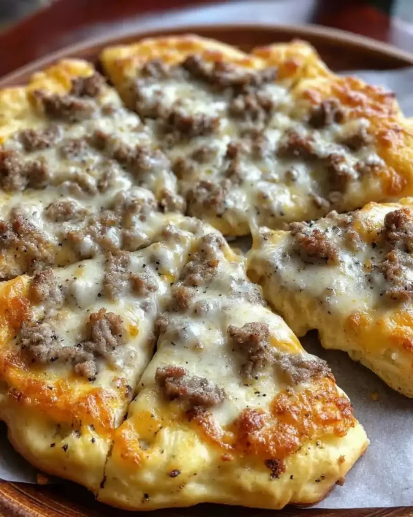 How to Make Biscuits and Sausage Gravy Breakfast Pizza