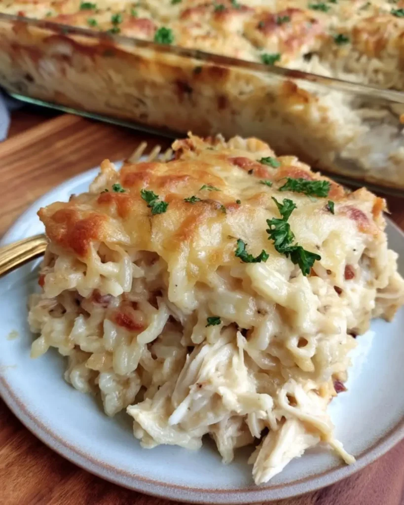 How to Make Dump-and-Bake Chicken Alfredo Rice Casserole