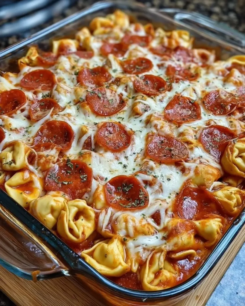 How to Make Cheese Tortellini Pepperoni Pizza Casserole