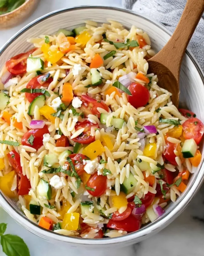 How to Make Rainbow Orzo Salad