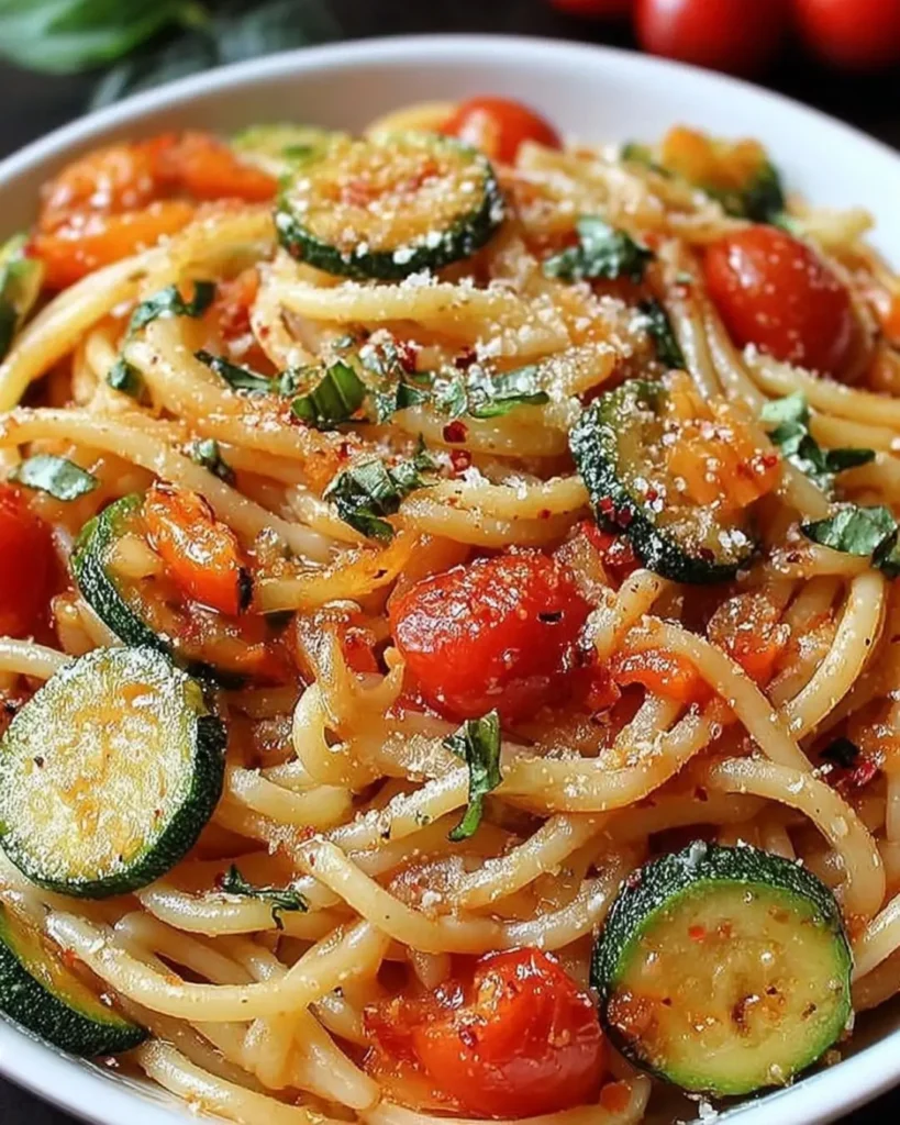 Ingredients for Tomato Zucchini Pasta