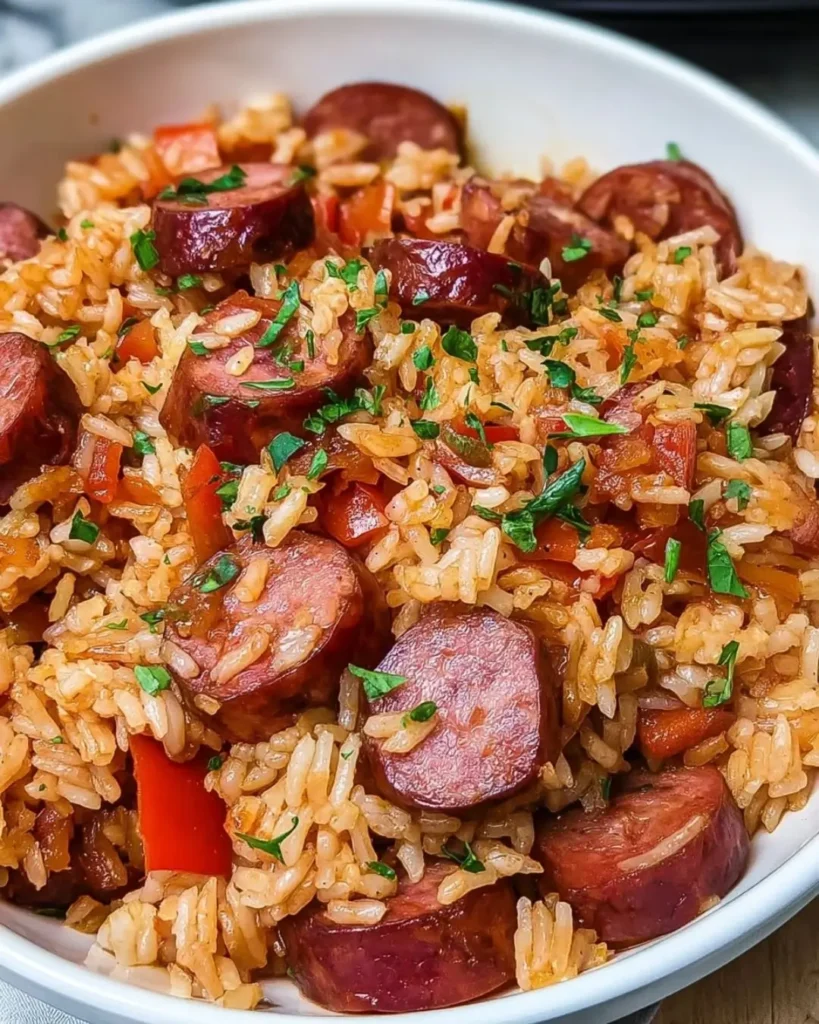 One Pot Smoked Sausage And Rice